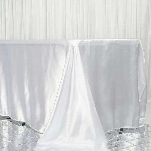 Miniatura 94 de Efavormart - Mantel rectangular de satén, 90 x 132 pulgadas, suave, oblongo, lavable, mantel decorativo de tela sedosa para bodas, fiestas, Plata