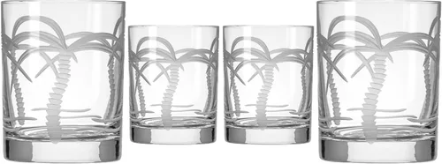 Miniatura 9 de Rolf Glass Juego de 4 copas de vino blanco de 12 onzas con diseño de palmera grabada, sin plomo, diseñadas y fabricadas en los Estados Unidos