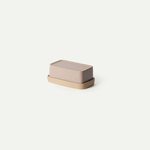 Miniatura 10 de Mora Mantequillera de cerámica dos en uno con tapa, recipiente de mantequilla cubierto para dejar en la encimera, soporte de almacenamiento grande
