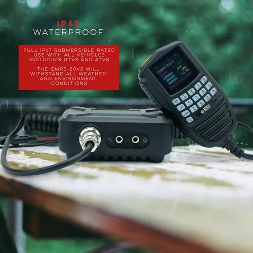 Miniatura 2 de BTECH GMRS-20V2 20W 200 canales totalmente personalizables Radio móvil GMRS bidireccional. IP67 sumergible impermeable, compatible con repetidores