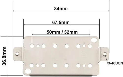 Miniatura 5 de 2 piezas niquelado Humbucker guitarra Pickup marco base 50/2.047 in patas cortas