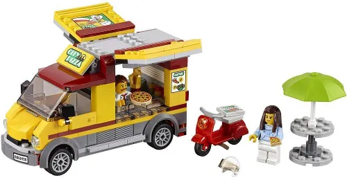 Miniatura 2 de 60150 Juguete de construcción de camioneta LEGO CITY, grandes vehículos, pizza