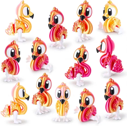 Miniatura 15 de 12 figuras de gusano impresas en 3D de animales, articuladas, flexibles, para aliviar el estrés, figuras de animales, decoración de escritorio