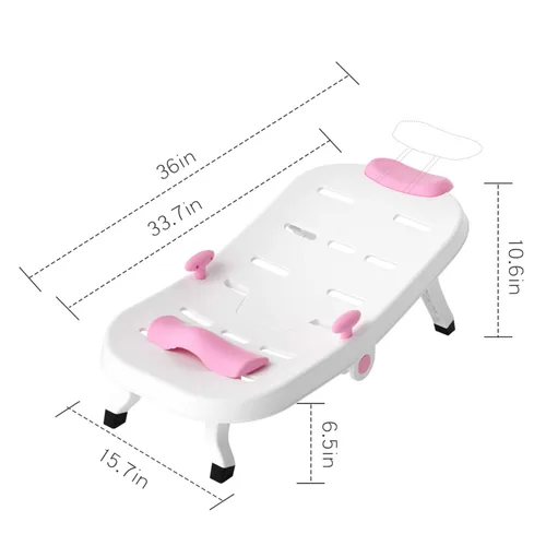 Miniatura 3 de Fedicelly Silla de champú para niños pequeños, asiento de baño para lavado de cabello para niños, silla de salón de enjuague de cabello para niños