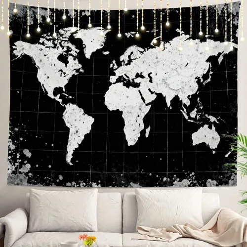 Miniatura 37 de Shrahala Tapiz de pared de hojas de arce otoñal, hojas rojas llameantes, fondo negro, tapiz grande para colgar en la pared, tapiz decorativo