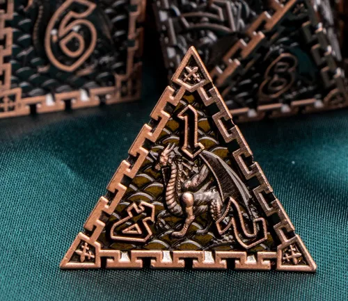 Miniatura 3 de ARUOHHA DND - Juego de dados de metal con caja de regalo, juego de rol, juego de 6 caras de poliedros para juegos de mesa RPG, dados D y D D20 D12