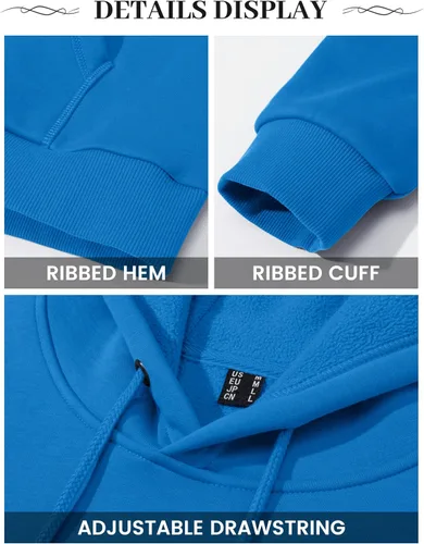 Miniatura 5 de TACVASEN Sudadera deportiva con capucha para hombre, con forro polar, suave, casual, con bolsillo
