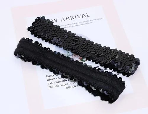 Miniatura 3 de PENTA ANGEL Diadema de lentejuelas para mujer, 2 piezas de los años 80 y 90, estilo vintage, elástica con brillantina, accesorios para disfraz