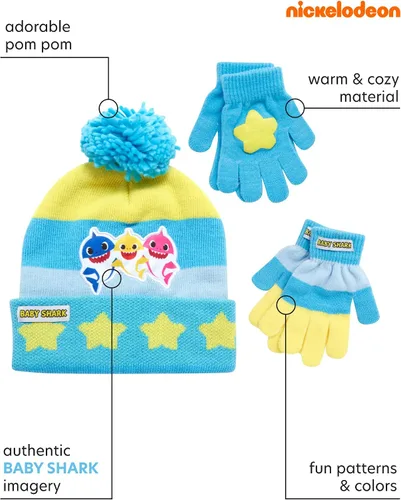 Miniatura 2 de Nickelodeon Conjunto de 2 pares de guantes de invierno para bebé y tiburón para niños niño