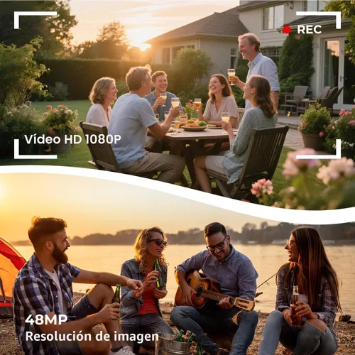 Miniatura 2 de Cámara de video videocámara 2.7K 48MP, cámara de vlogging para YouTube con luz de relleno, 3 pulgadas, 270° 18X, zoom digital, pantalla abatible