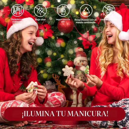 Miniatura 6 de Beetles - Juego de esmaltes de uñas de gel de bastón de caramelo, 6 piezas con brillantina, color rojo burdeos, kit de gel brillante blanco nieve