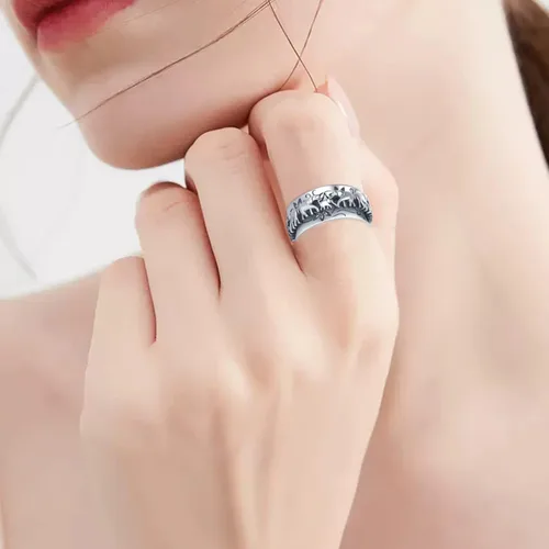 Miniatura 5 de Anillo giratorio de plata de ley con elefante, anillo giratorio para mujer, anillo giratorio de elefante, joyería de regalo para mujeres y hombres