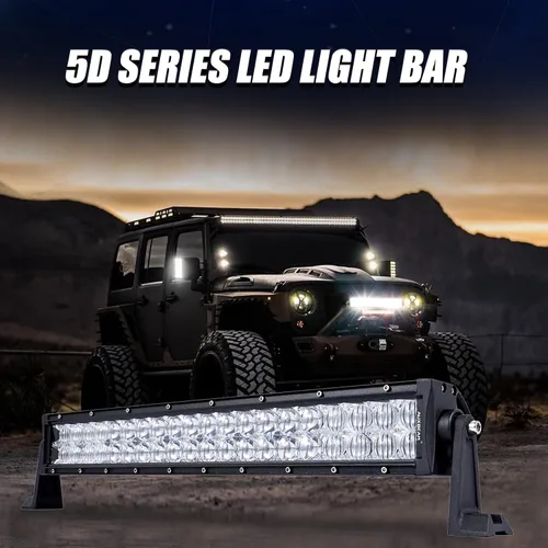 Miniatura 8 de Auxbeam Barra de luz LED de 22 pulgadas de 120 W, 12000 lúmenes, impermeable, luz de trabajo todoterreno, luces de conducción, lente 5D, luz