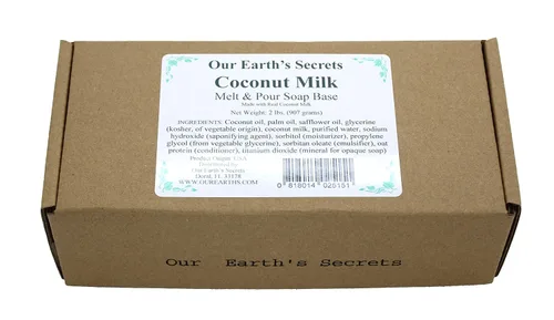 Miniatura 3 de Our Earth's Secrets Leche de coco - 2 libras Base de jabón para derretir y verter