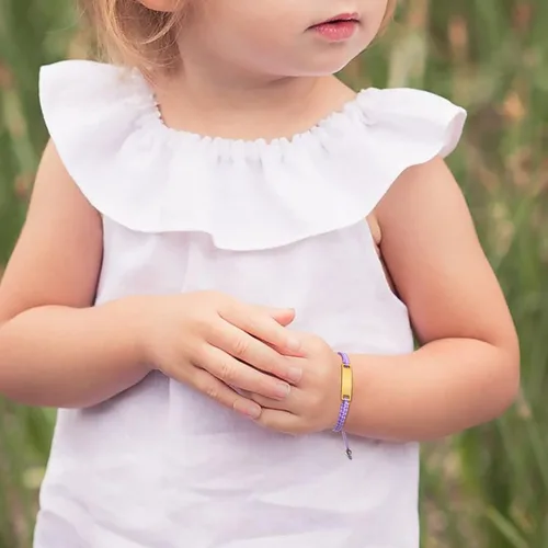 Miniatura 53 de Pulsera de barra para bebé: chapado en oro de 18 quilates, pulsera con placa de identificación personalizada para niños pequeños de mamá, nombre