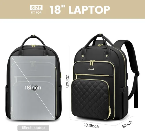 Miniatura 3 de LOVEVOOK - Mochila para laptop para mujer, mochila de trabajo, escuela, bolsa para profesores y enfermeras, elegante bolsa para libros con puerto