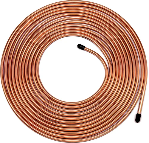 MuHize Kit de tubos de freno de 1/4 de pulgada y 25 pies de acero recubierto de cobre, línea de freno SAE flexible de combustible y transmisión para