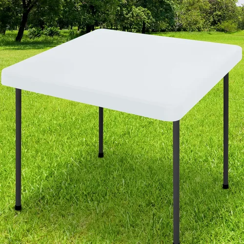 Miniatura 35 de Smiry - Mantel rectangular de vinilo con respaldo de franela elástica ajustada para mesas plegables de 2 pies, manteles impermeables y lavables