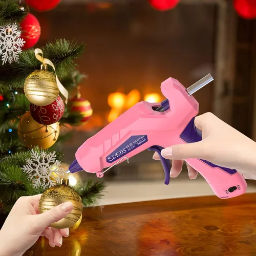 Miniatura 7 de BLEDS Pistola de pegamento caliente inalámbrica, kit de mini pistola de pegamento de precalentamiento rápido con 30 barras de pegamento y estuche