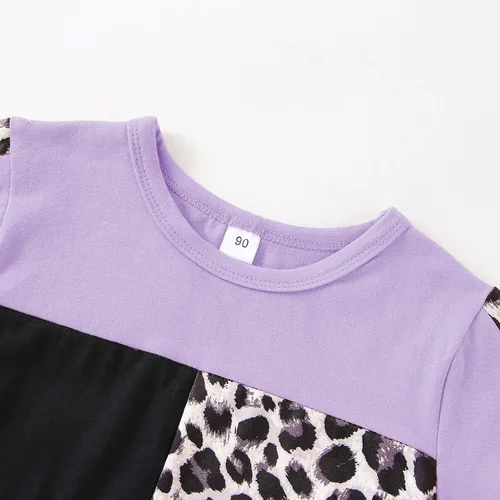 Miniatura 40 de Ropa de verano para niña, camiseta de manga corta para bebé, pantalones cortos, estampado de leopardo, camuflaje, de 18 meses a 6 años