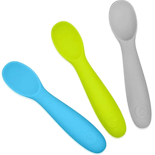 Miniatura 10 de WeeSprout Cucharas de bebé para autoalimentación a partir de 6 meses, utensilios de silicona suaves y duraderos para encías y dientes sensibles