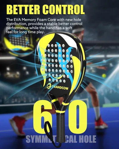 Miniatura 3 de Raqueta de pádel de fibra de carbono Power Lite Pop Tennis Paddle Paddleball raquetas 2 piezas negro