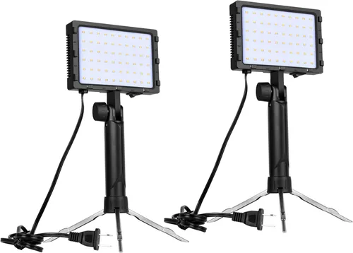 EMART Kit de iluminación portátil continua de 60 LED para fotografía de mesa, cámara fotográfica, grabación de video, lámpara de luz de estudio con