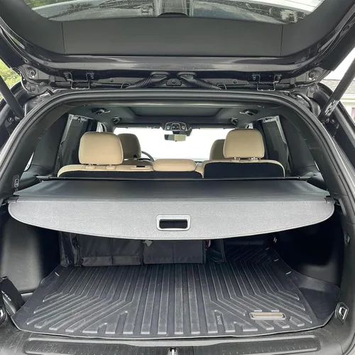 Miniatura 5 de Cubierta de Carga para 2022-2024 2025 2026 Jeep Grand Cherokee Accesorios (2 Filas; WL) 4XE, Funda de Seguridad para Equipaje Retráctil de Cuero