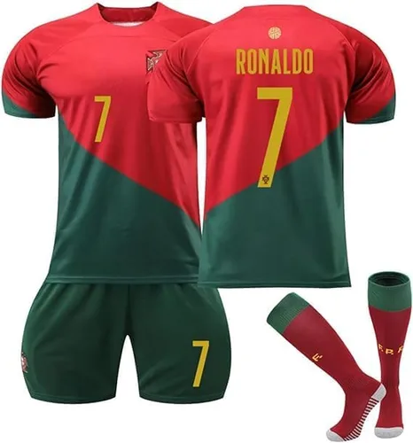 Camiseta de fútbol No. 7, camiseta de fútbol 2022, camiseta para niños y jóvenes, juego de camiseta de fútbol (10 años-11 años, rojo)
