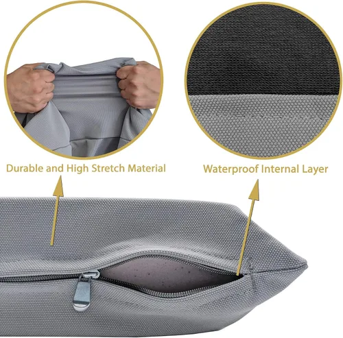 Miniatura 3 de Funda para cama de perro de tamaño mediano, impermeable, suave y duradera, elástica, lavable a máquina, gris (36 x 29 pulgadas)