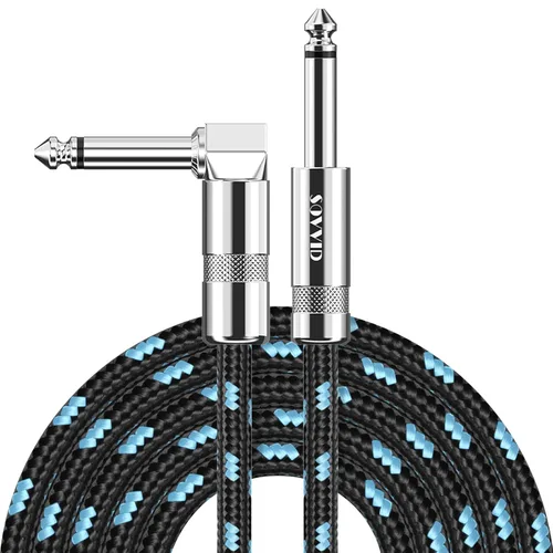 Miniatura 11 de Cable de guitarra de 10 pies, cable de instrumento profesional para guitarra eléctrica, cable AMP, cable TS de 1/4 de pulgada para guitarra, bajo