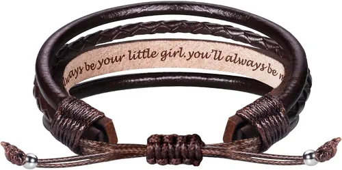 Miniatura 48 de Regalos del día del padre para papá, marido, pulsera de cuero para hombres, él, novio, hijo, ajustable, marrón, pulsera de cuero para hombre