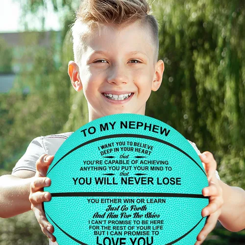 Miniatura 3 de K KENON Balón de Baloncesto Personalizado Grabado Personalizado para Hija Hijo Nieta Nieto Sobrino Sobrina Regalos de Navidad Cumpleaños - Nunca lo