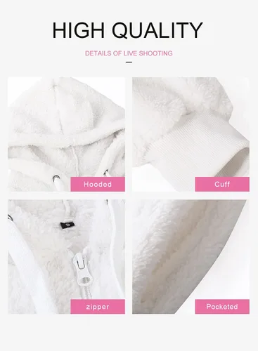 Miniatura 4 de Dokotoo - Sudadera con capucha para mujer, mullida, abrigada, informal, suelta, con bolsillos, ropa de exterior, tallas S-XXL