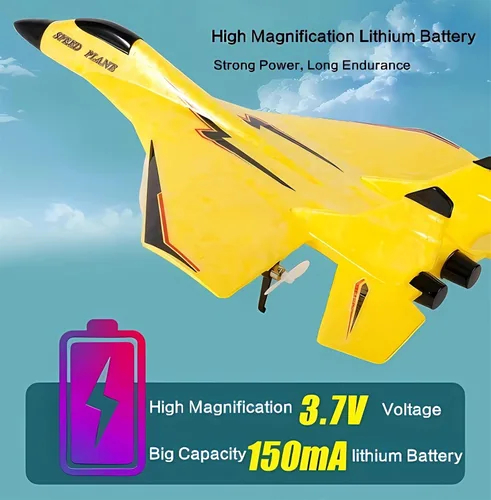 Miniatura 2 de Avión inalámbrico de juguete con control remoto - 2023 Nuevo avión RC Su-35 de 2.4 GHz con luces, avión de combate RC de espuma para adultos al aire