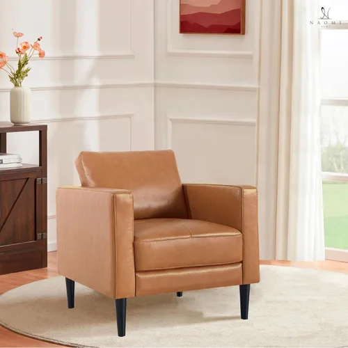 Miniatura 10 de Naomi Home Velonie Air - Sofá de cuero de lujo sin igual de mediados de siglo, la encarnación del acogedor salón y el diseño contemporáneo