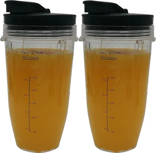 Miniatura 6 de Cuchilla extractora de repuesto con 2 vasos de 24 onzas con tapa, compatible con Ninja Auto-iQ BL482 30 DOB/BL480D 69 DOB/BL 482 BRN 69 DOB/BL 482