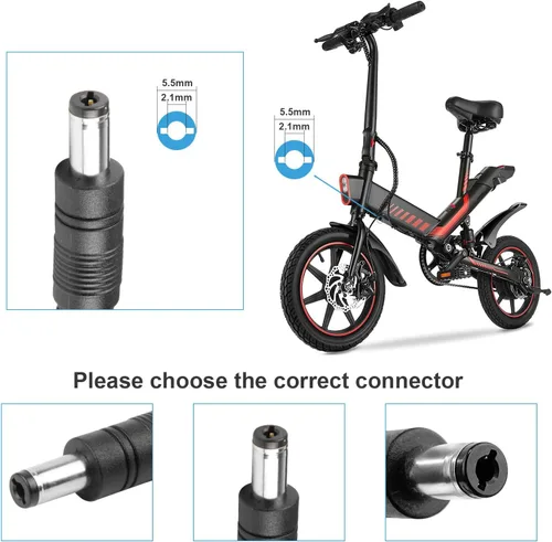 Miniatura 5 de TREE.NB Cargador de 54.6 V 2 A para cargador de batería de litio de 48 V-54.6 V, con conector redondo de enchufe de 5.5x2.1 mm, para GOTRAX GXL V2