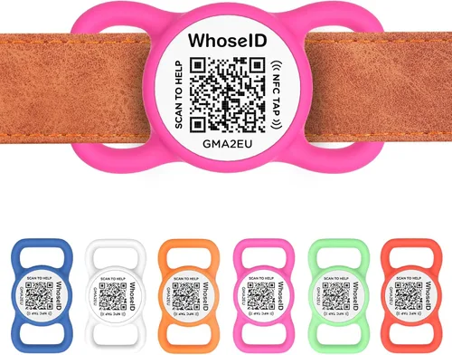 Miniatura 13 de Etiqueta para perro con código QR con NFC, etiqueta de identificación personalizada de mascota, etiqueta de identificación de perro de silicona