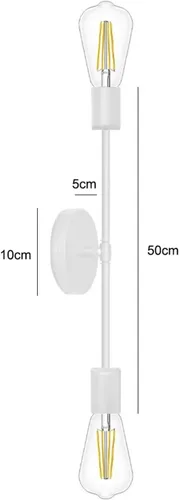 Miniatura 2 de Lámpara de pared industrial retro con 2 luces para espejo de tocador, apliques dobles para cocina, sala de estar, dormitorio, E27 Lampara Pared