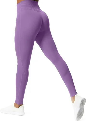 Miniatura 39 de Aoxjox Leggings de entrenamiento de cintura alta para mujer, pantalones de yoga Trinity, 26.5 pulgadas Negro