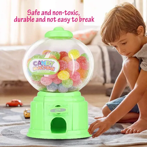 Miniatura 2 de Máquina portátil del caramelo de los niños plástico Mini Gumballs Dispensador Niños Kindergarten Regalo (verde)