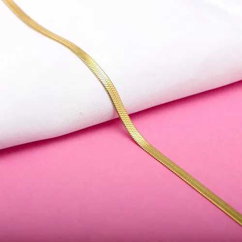 Miniatura 4 de JoycuFF Collar de espiga de oro para mujer, chapado en oro de 14 quilates, cadena de serpiente delicada, gargantilla de oro para mujeres y niñas
