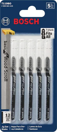 Miniatura 2 de Bosch T119BO Hojas de sierra caladora de 3 pulgadas y 12 dientes (paquete de 5)