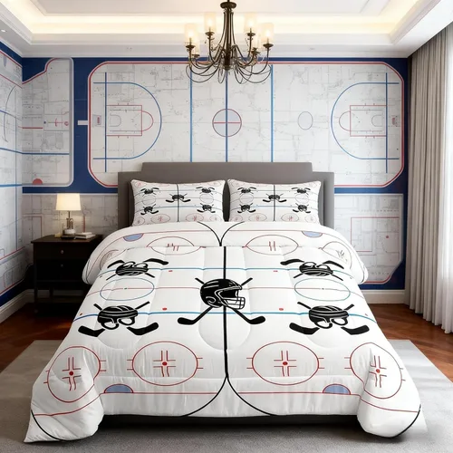 Miniatura 40 de Homewish Juego de edredón de juegos deportivos de pelota, tamaño twin, juego de ropa de cama de béisbol y baloncesto, 2 piezas para niños