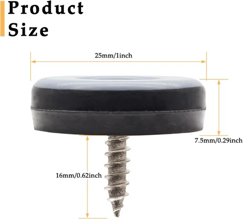 Miniatura 2 de 20 deslizadores de muebles de 1 pulgada, protectores de suelo de PTFE para sillas autoadhesivas para muebles para suelos de madera dura, alfombras