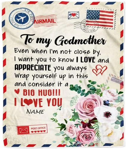 Miniatura 15 de Manta personalizada con texto en inglés «To My Godmother from Goddaughter Godson Thank You for Being My Godmother», para Día de la Madre