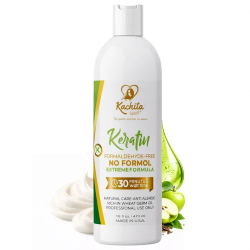 Miniatura 10 de Tratamiento de queratina brasileña sin formaldehído Kachita Spell alisadores para el cabello, sin formol, fabricados en Estados Unidos (8 unidades)