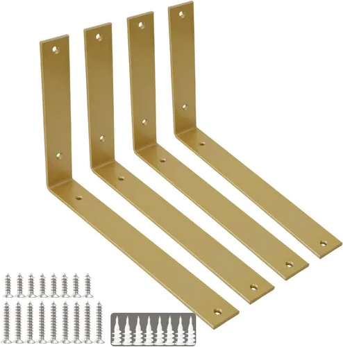 Miniatura 12 de Soportes para estantes de pared de 10 pulgadas, 8 soportes resistentes para estantes, soportes industriales rústicos de metal blanco para estantes