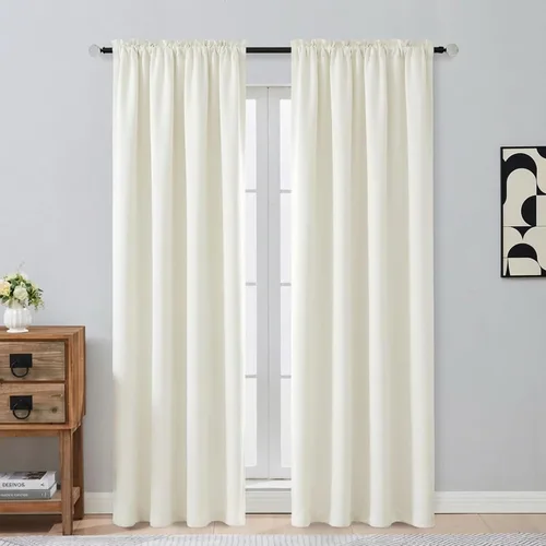 Miniatura 177 de OVZME Cortinas opacas turquesa para tratamiento de ventanas pequeñas, cortinas cortas con bloqueo de luz para ventana de cocina sobre el fregadero